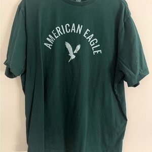 American Eagle Outfitters Dark Green Short-Sleeve Logo Tee